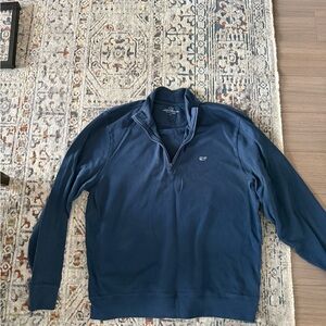 Vineyard vines Men's Navy Blue Half-Zip Sweater